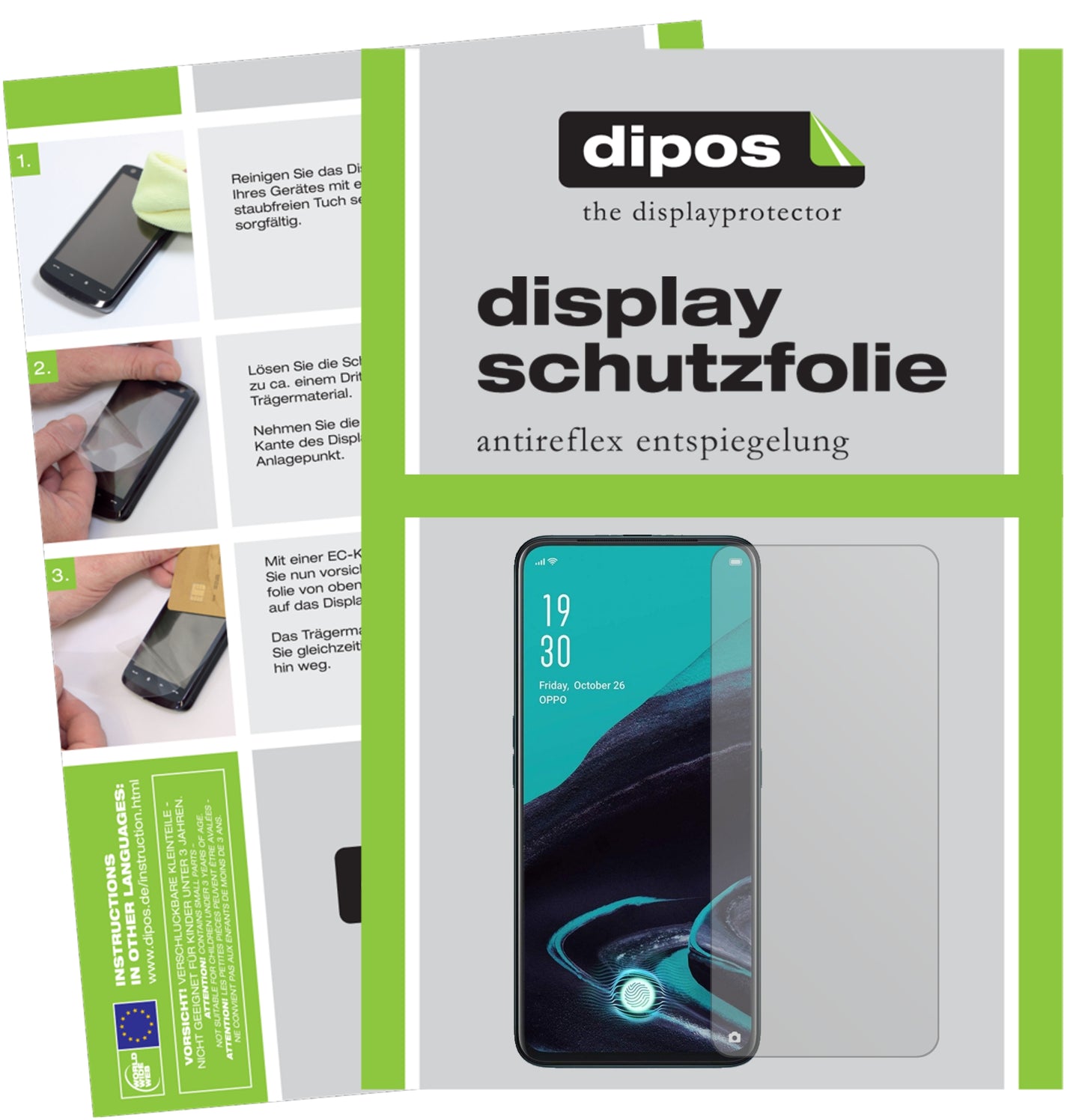 Mattes Panzerglas: Entspiegelte, dünne Folie, Fingerabdruckresistenz und Bildschirmschutz für Oppo-Reno2 F