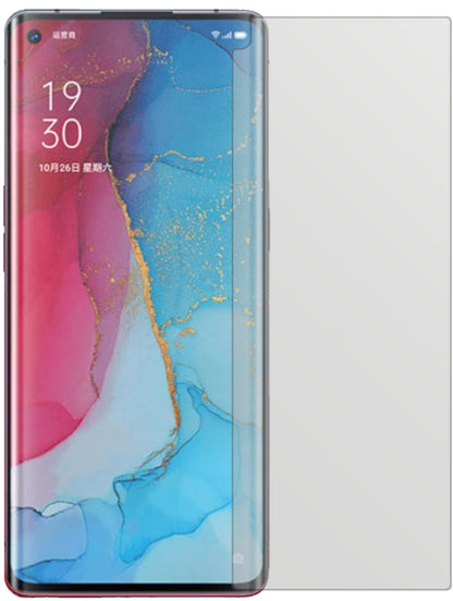 OppoReno3 Pro mit aufgebrachter dipos Displayschutzfolie, die lästige Fingerabdrücke minimiert