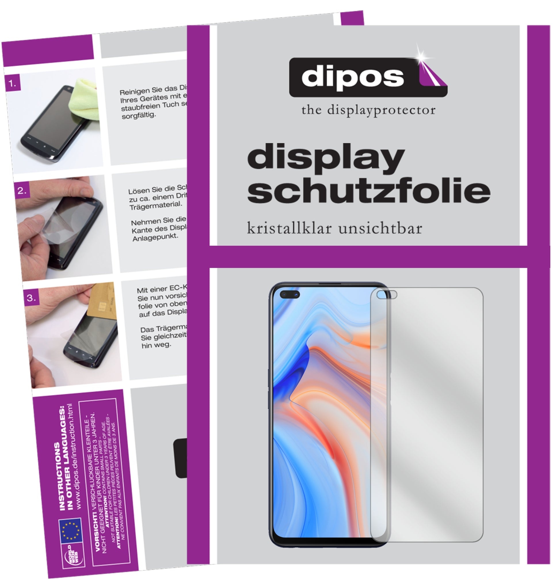 Kristallklare, dünne Schutzfolie: Kratzfest & passgenau für Oppo-Reno4 Z 5G
