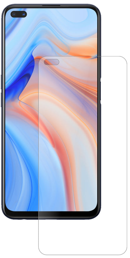 OppoReno4 Z 5G mit aufgebrachter dipos Panzerfolie, die lästige Fingerabdrücke minimiert