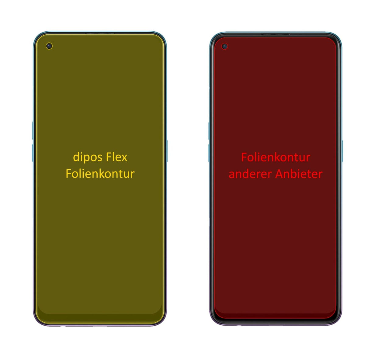 3x Screen Protector for Oppo Reno5 F Protective Film covers 100% dipos Flex