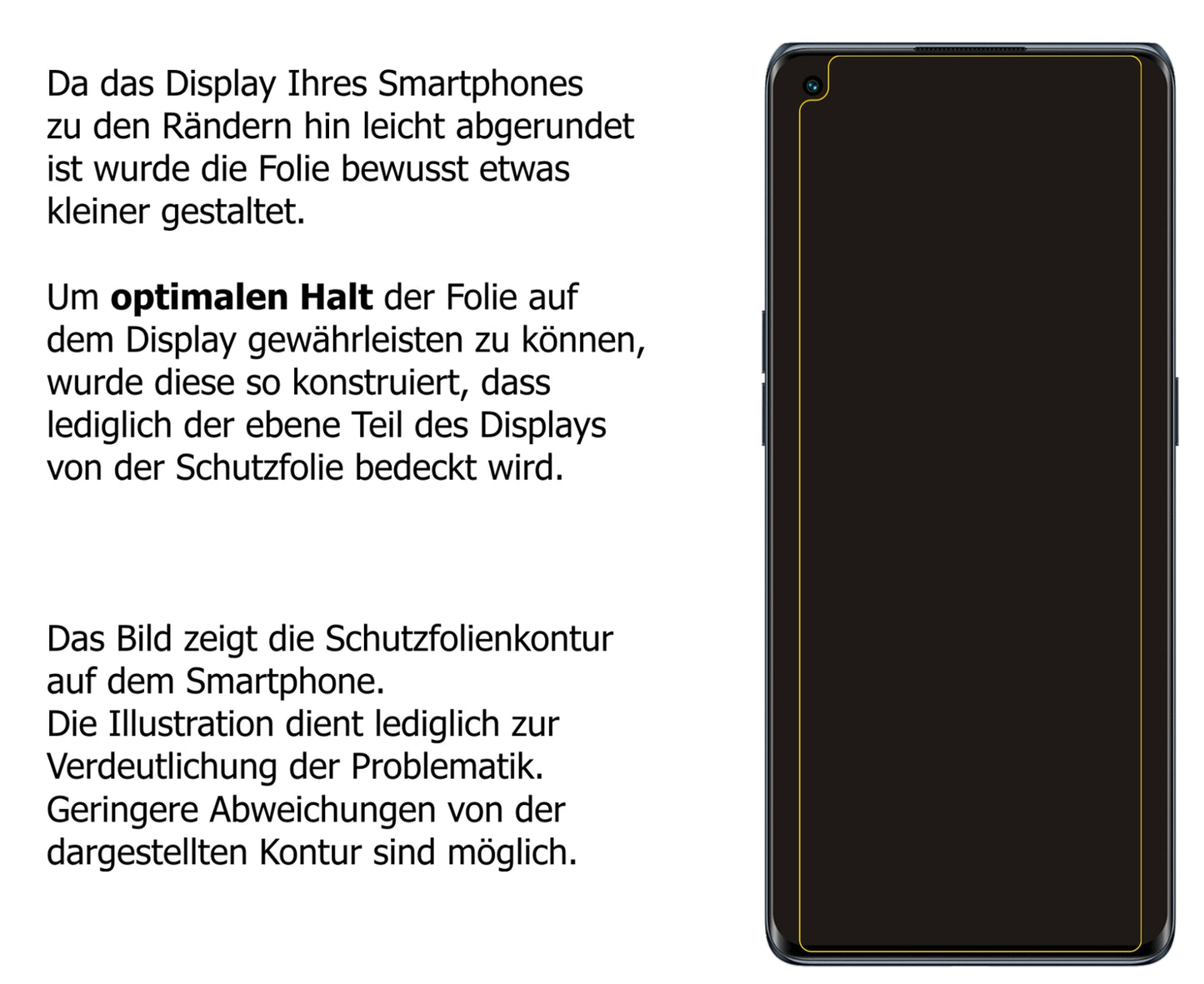 dipos Displayschutz für Oppo Reno6 Pro, transparente Oberfläche, perfekte Passform auch für die Rundungen