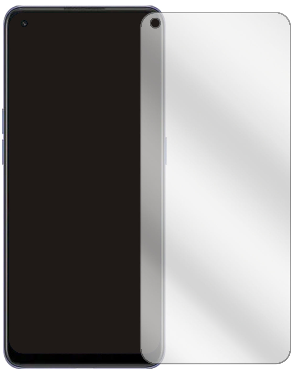 OppoReno 7 SE mit aufgebrachter dipos Displayschutzfolie, glasklare Darstellung ohne Einschränkungen
