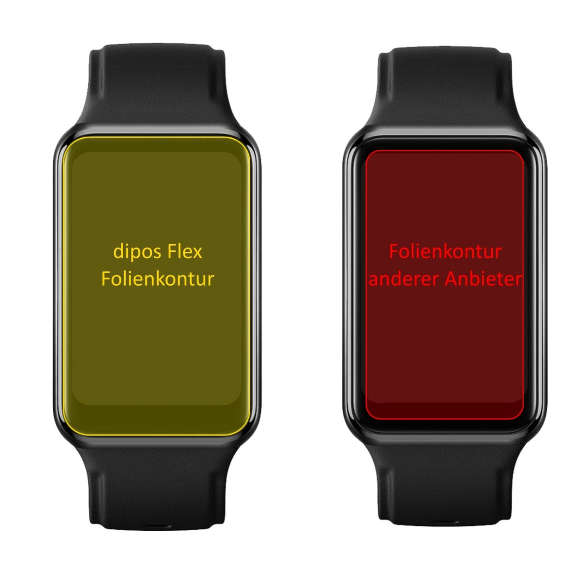 3x Screen Protector for Oppo Watch Free Protective Film covers 100% dipos Flex