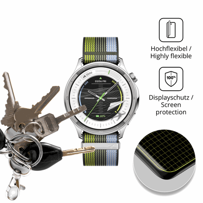 dipos Displayschutz für Oppo Watch S, transparente Oberfläche, perfekte Passform auch für die Rundungen