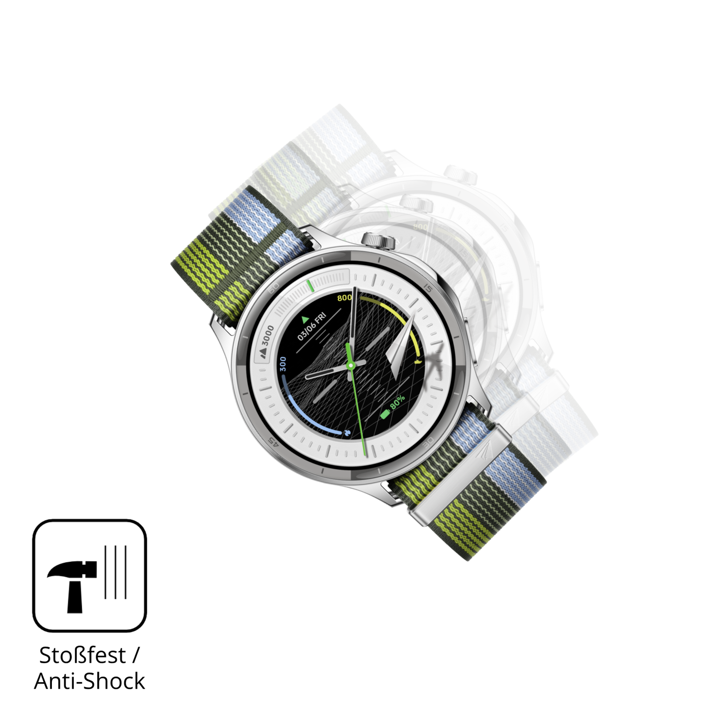 Schutz gegen Kratzer auf dem Oppo Watch S Glas durch Schlüssel oder Ähnliches