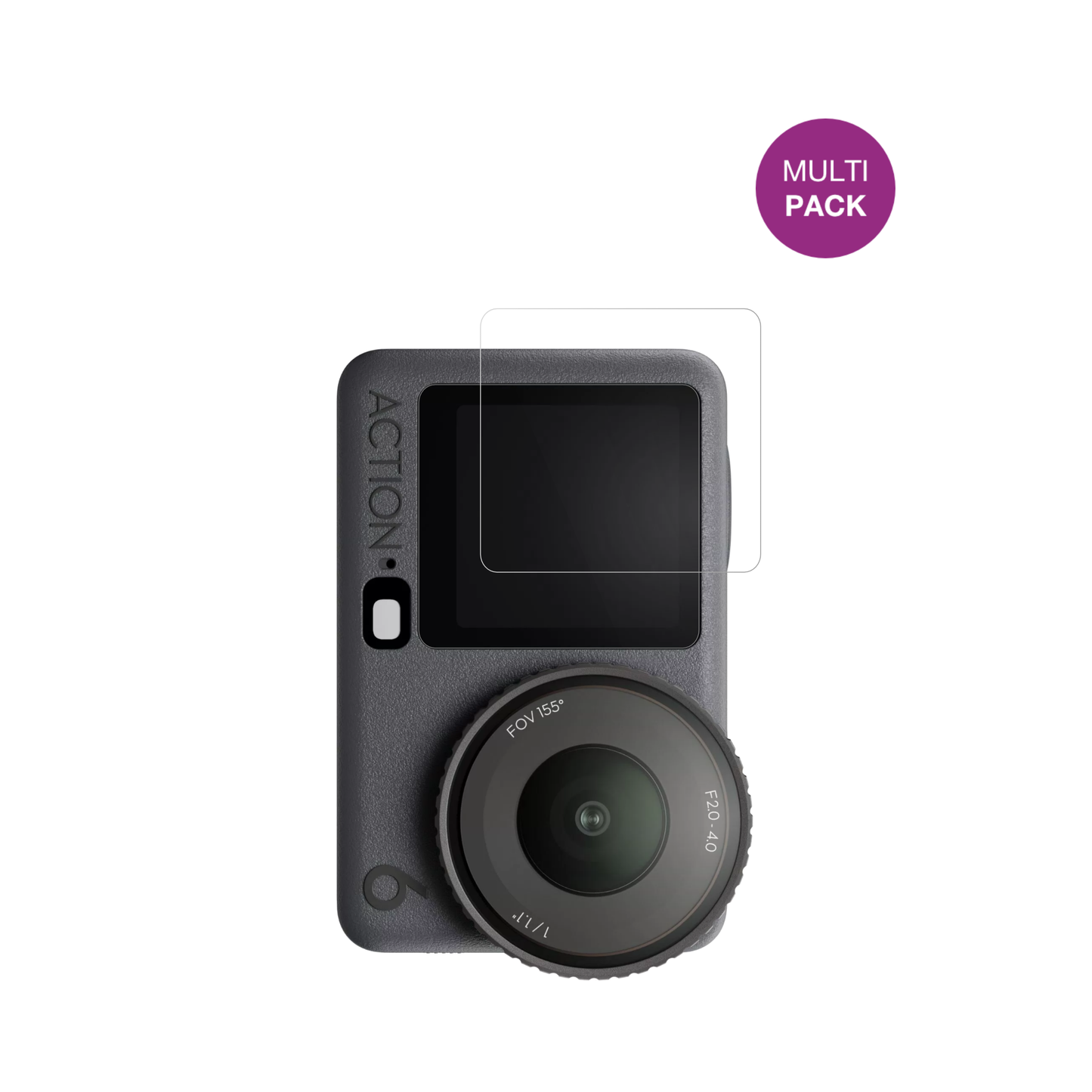 osmoaction 6 mit aufgebrachter dipos Displayschutzfolie, glasklare Darstellung ohne Einschränkungen