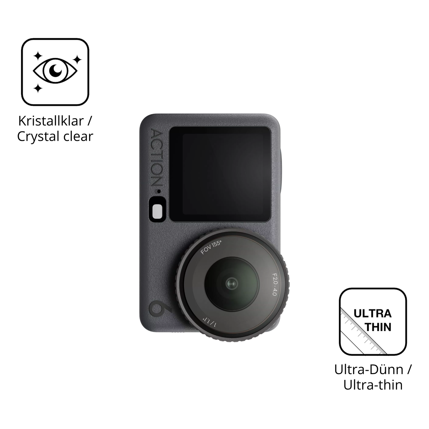 Dünne und klare Folie passend zugeschnitten für osmoaction 6