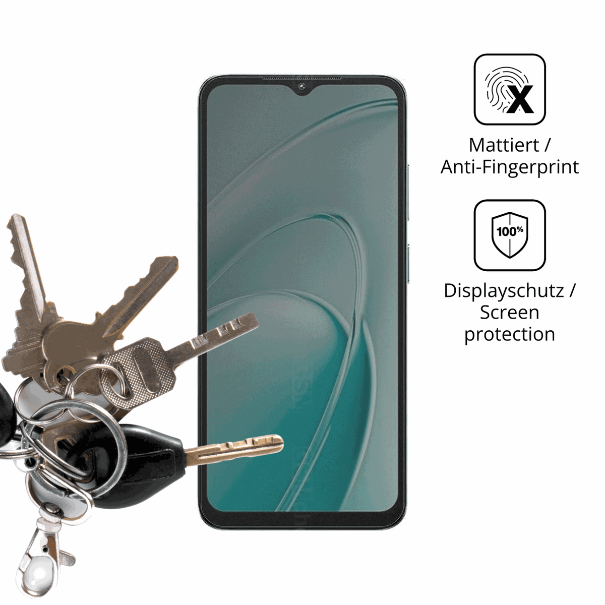 dipos Displayschutz f�r Oukitel C7, mattierte Oberfl�che, Blickschutzfilter und perfekter Passform