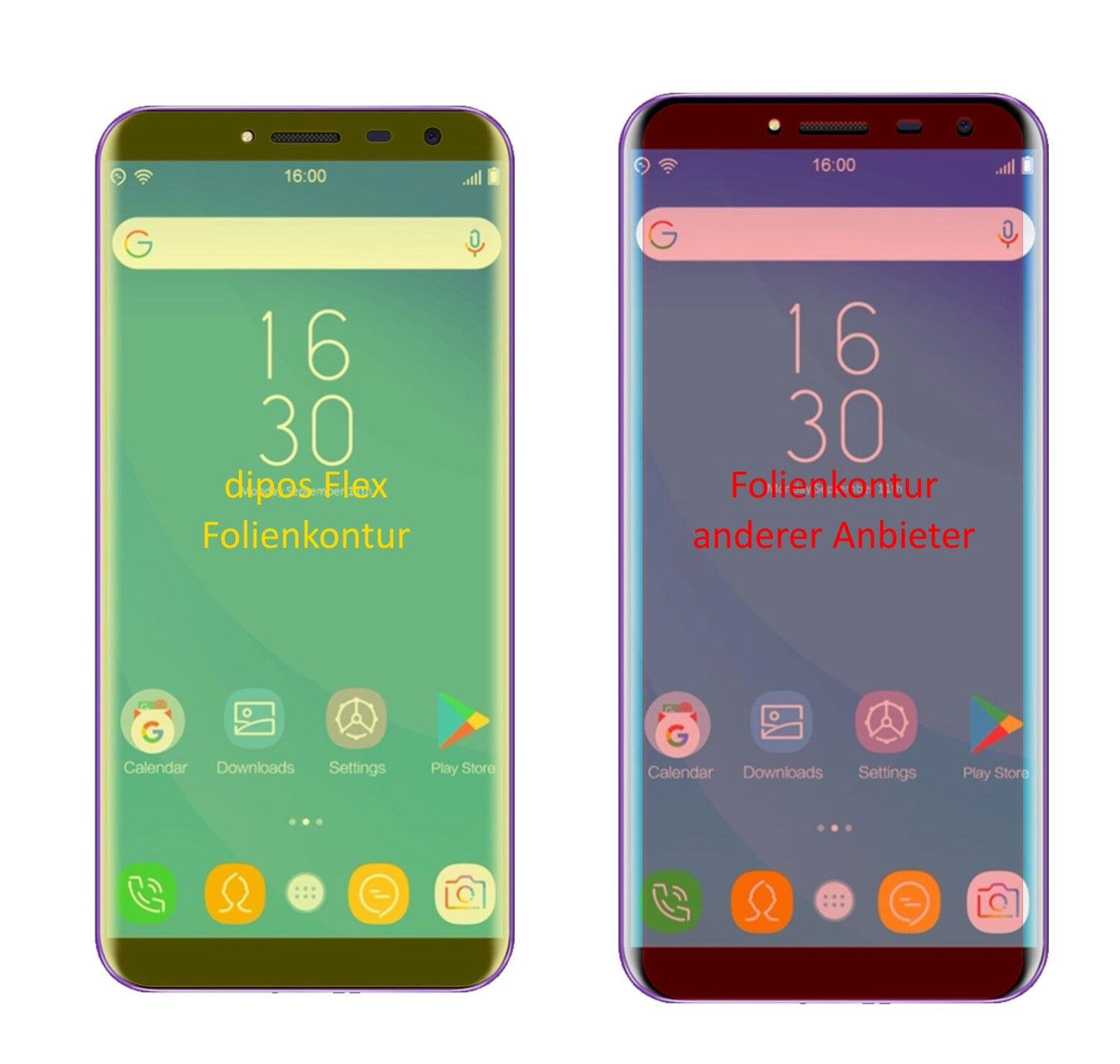 dipos Displayschutz für Oukitel C8, transparente Oberfläche, geringe Dicke und perfekte Passform