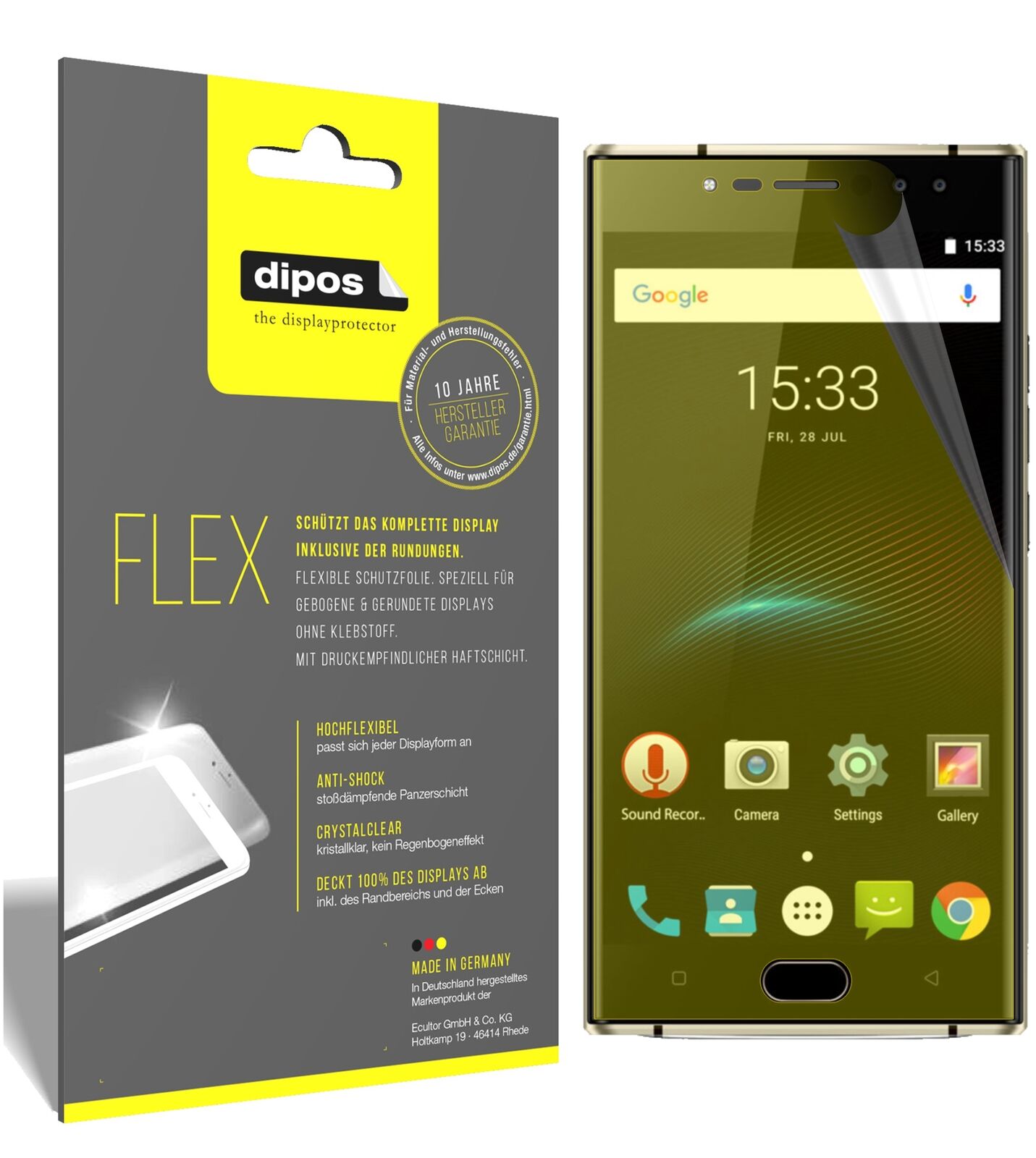 dipos Displayschutz für Oukitel K3, transparente Oberfläche, geringe Dicke und perfekte Passform