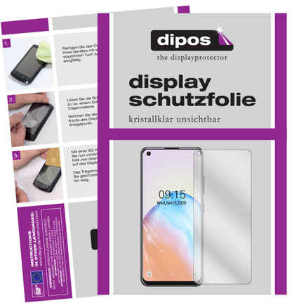 Klare Displayschutzfolie von dipos passend für Oukitel C18 Pro, präziser Zuschnitt und blasenfrei montiert