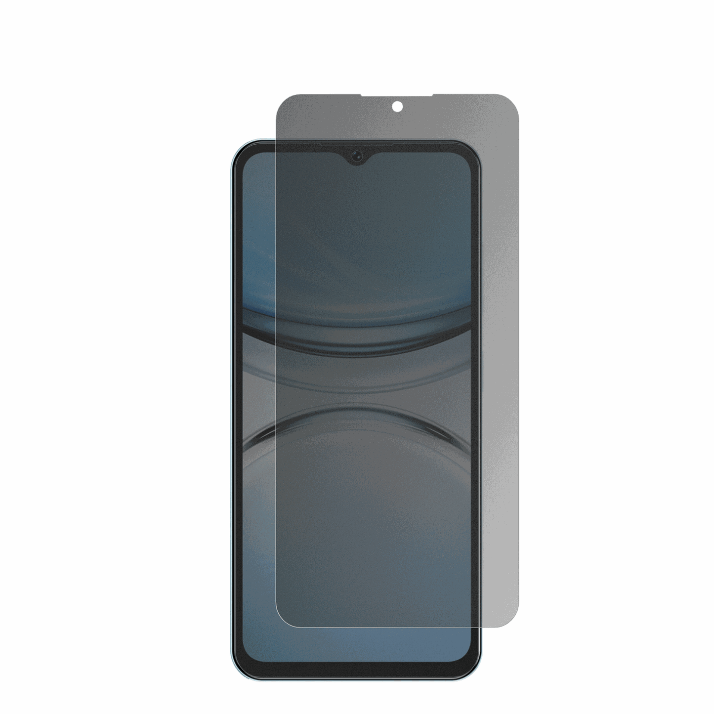 OukitelC2 mit aufgebrachtem dipos Displayschutz, der seitliche Einblicke blockiert