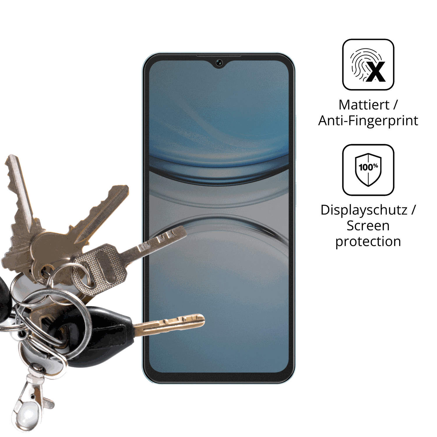 dipos Displayschutz für Oukitel C2, mattierte Oberfläche, Blickschutzfilter und perfekter Passform