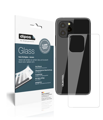 Klare Displayschutzfolie von dipos passend für Oukitel C21 Pro Rückseite, 9H kratzfest und blasenfrei montiert