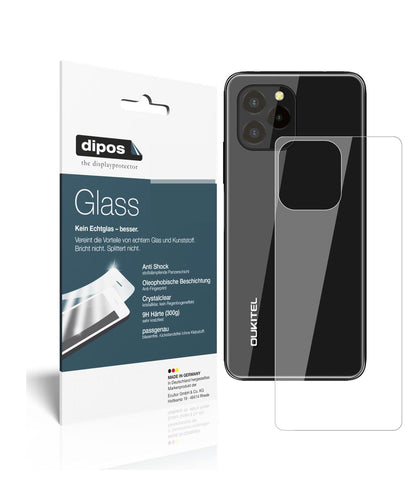 Klare Displayschutzfolie von dipos passend für Oukitel C21 Pro Rückseite, 9H kratzfest und blasenfrei montiert