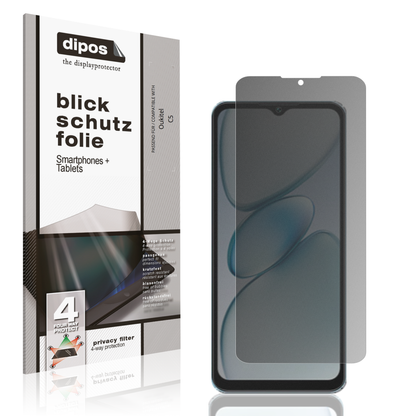 Blickschutzfolie von dipos passend für Oukitel C5, präziser Zuschnitt und blasenfrei montiert