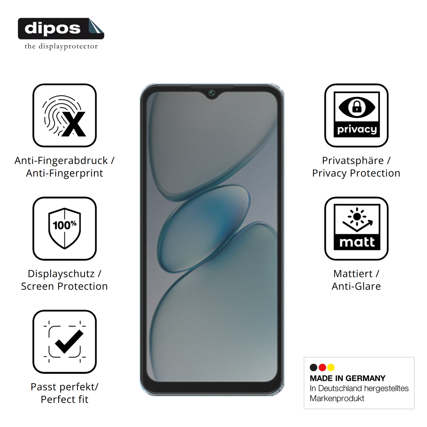 Privatsphäre-Schutz durch Sichtschutz-Folie passend zugeschnitten für Oukitel C5