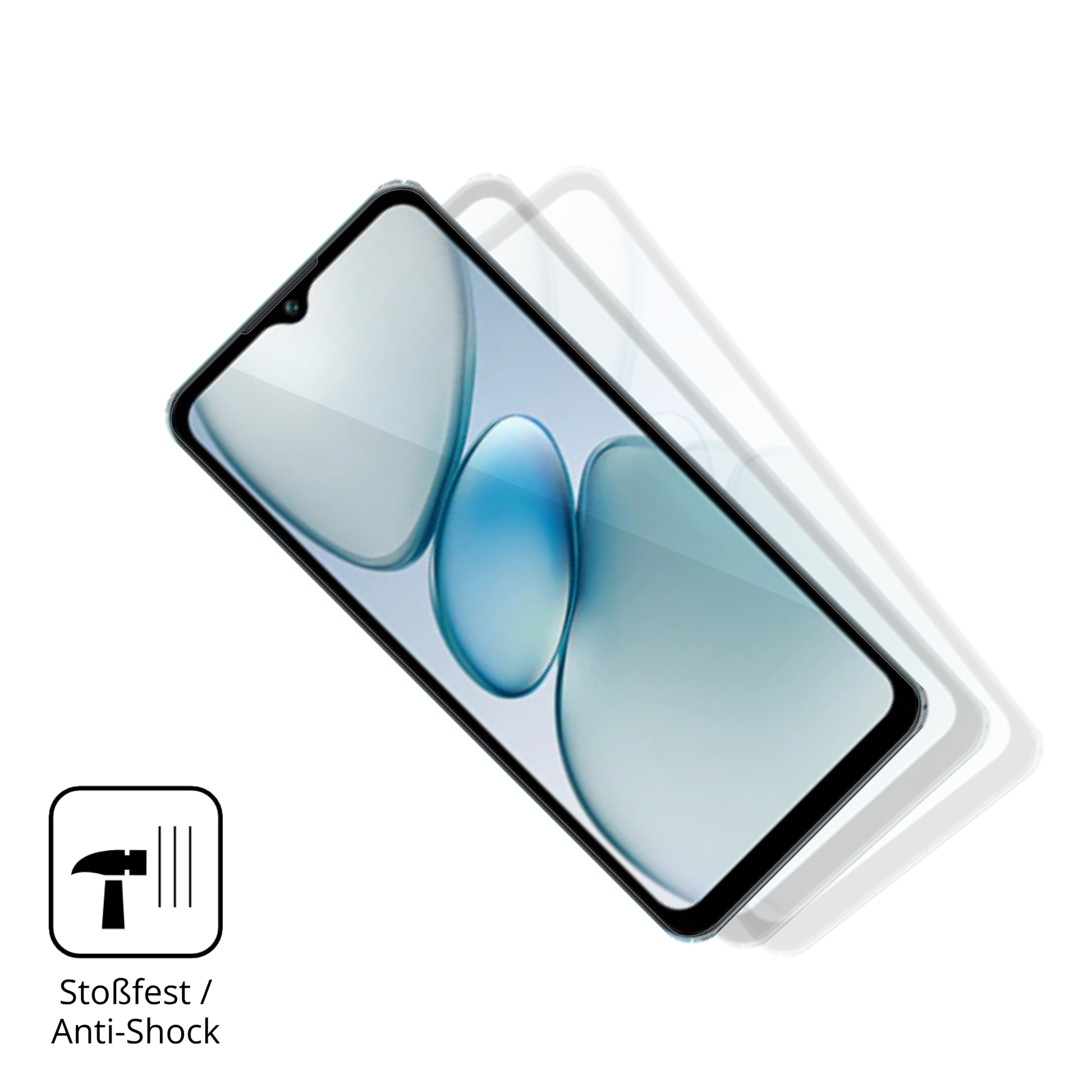 Schutz gegen Kratzer auf dem Oukitel C5 Glas durch Schlüssel, Stöße gegen die Tischkante oder Stürze