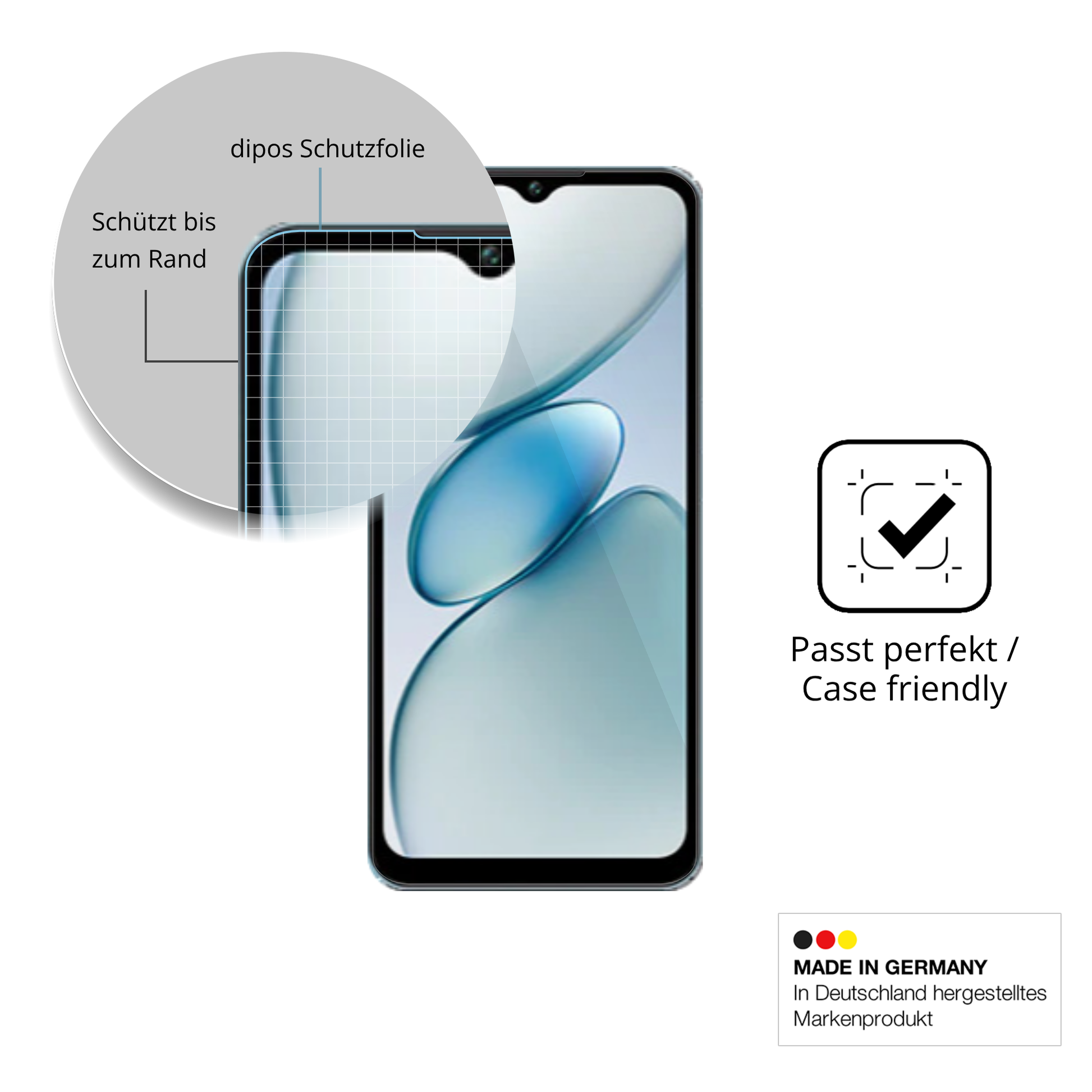 Besonders flexibler Displayschutz mit Anti-Shock-Schicht im Materialmix