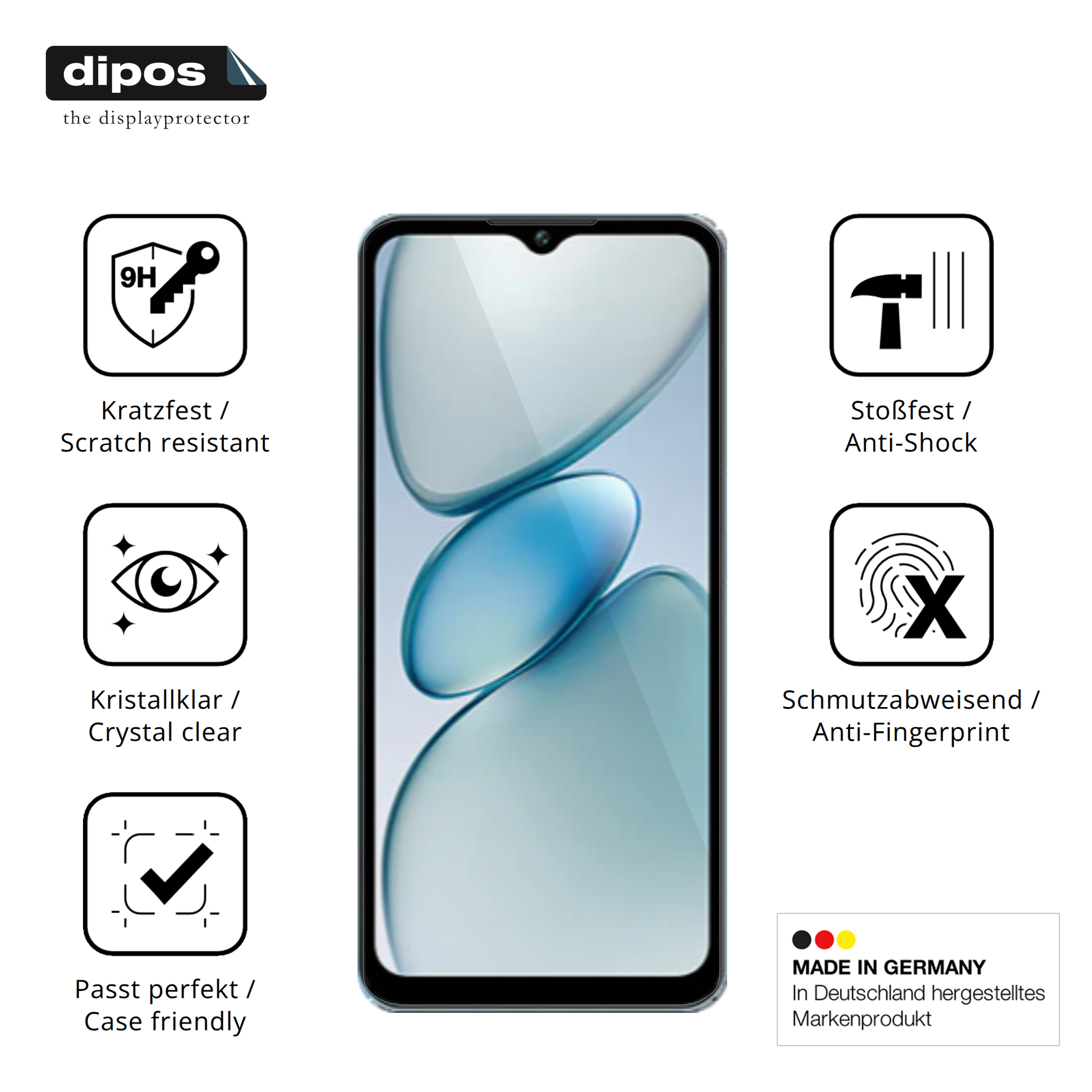 Displayschutz hergestellt in Deutschland, höchste Qualität made in Germany