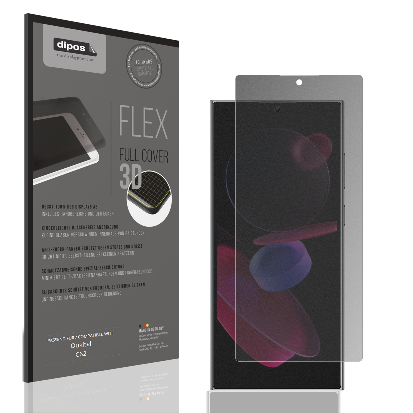Full Cover Privacy Blickschutzfolie für Oukitel C62