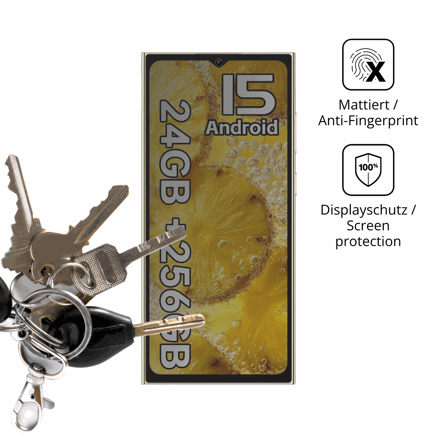 dipos Displayschutz für OUKITEL C62 Pro, mattierte Oberfläche, Blickschutzfilter und perfekter Passform