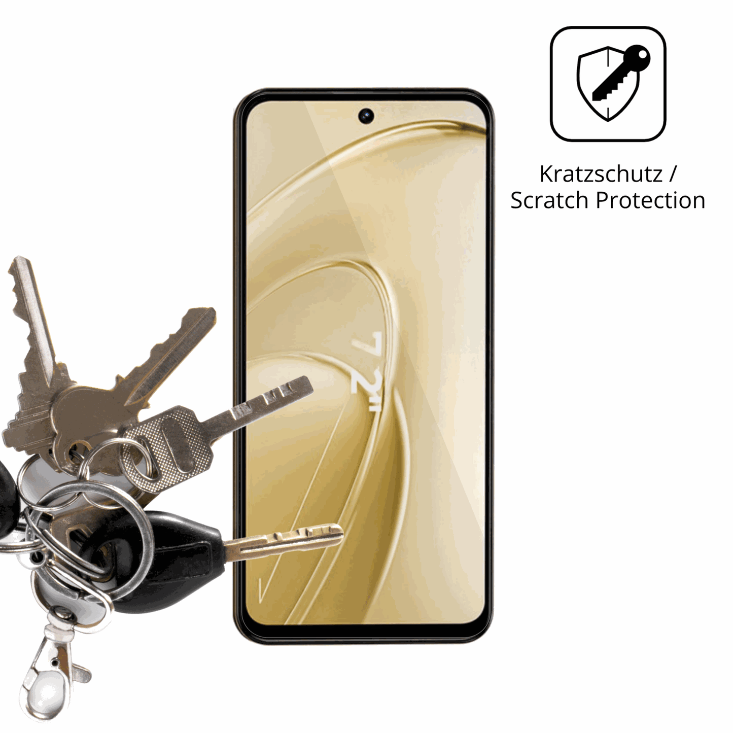 Schutz gegen Kratzer auf dem Oukitel C68 Plus Glas durch Schlüssel oder Ähnliches