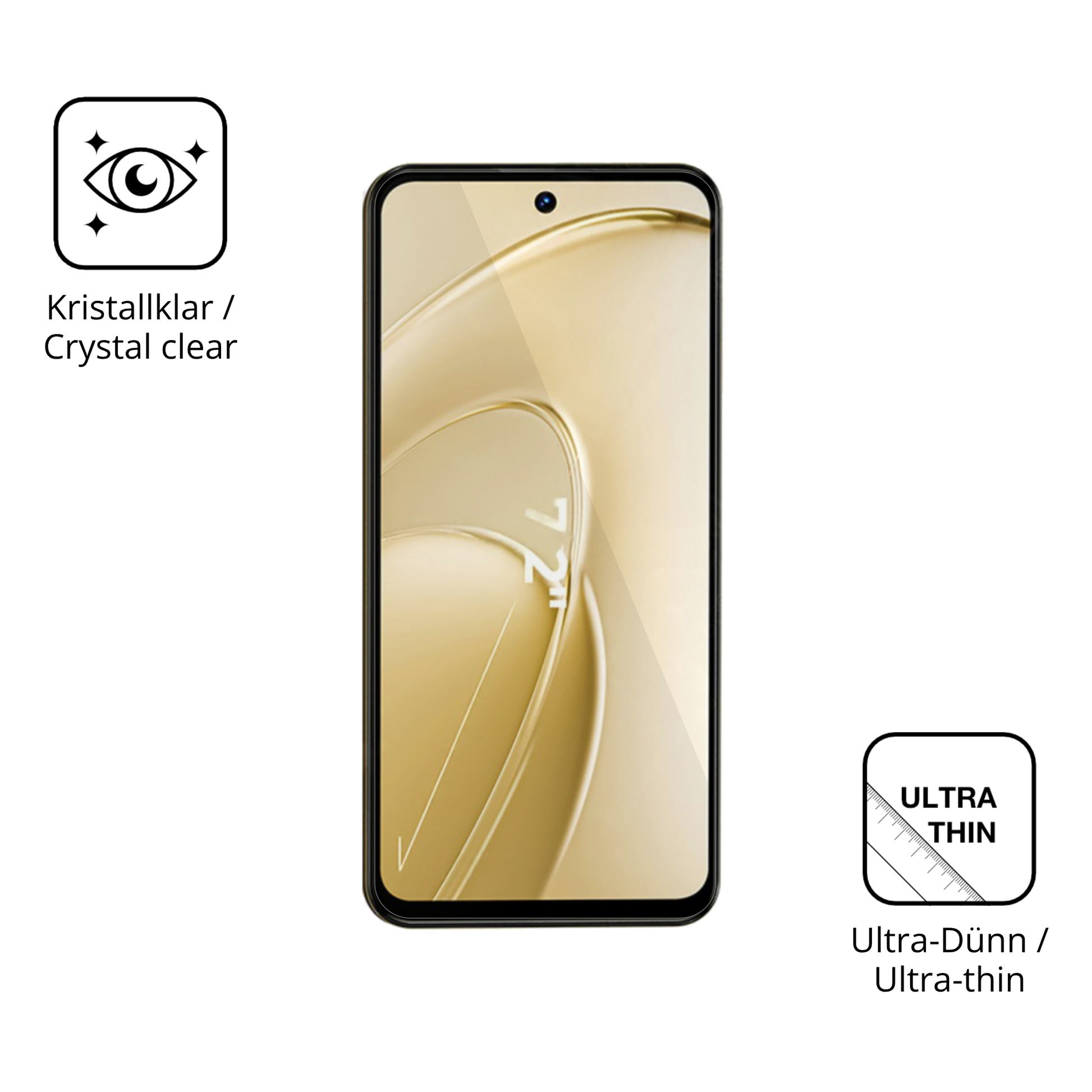 Dünne und klare Folie passend zugeschnitten für Oukitel C68 Plus