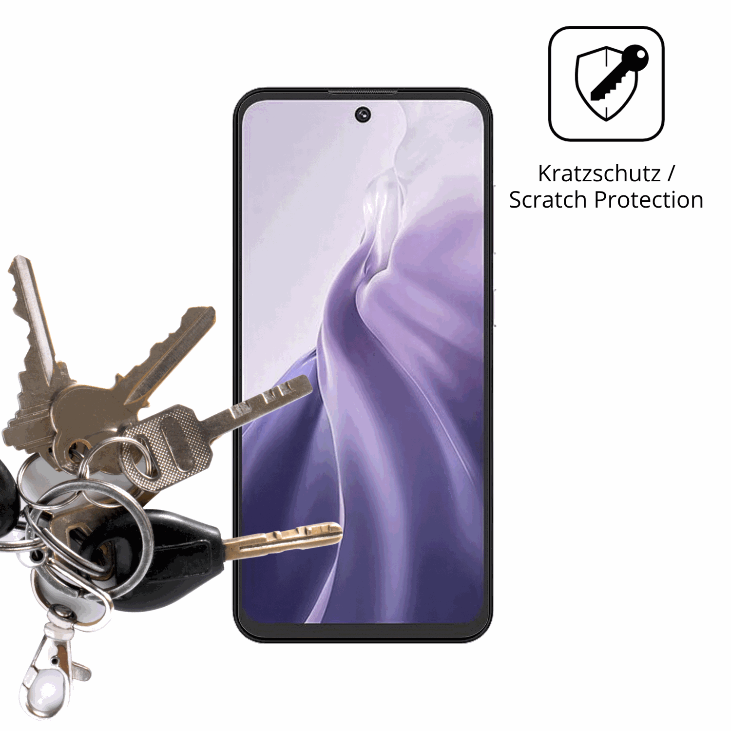 Schutz gegen Kratzer auf dem oukitelc69 Glas durch Schlüssel oder Ähnliches