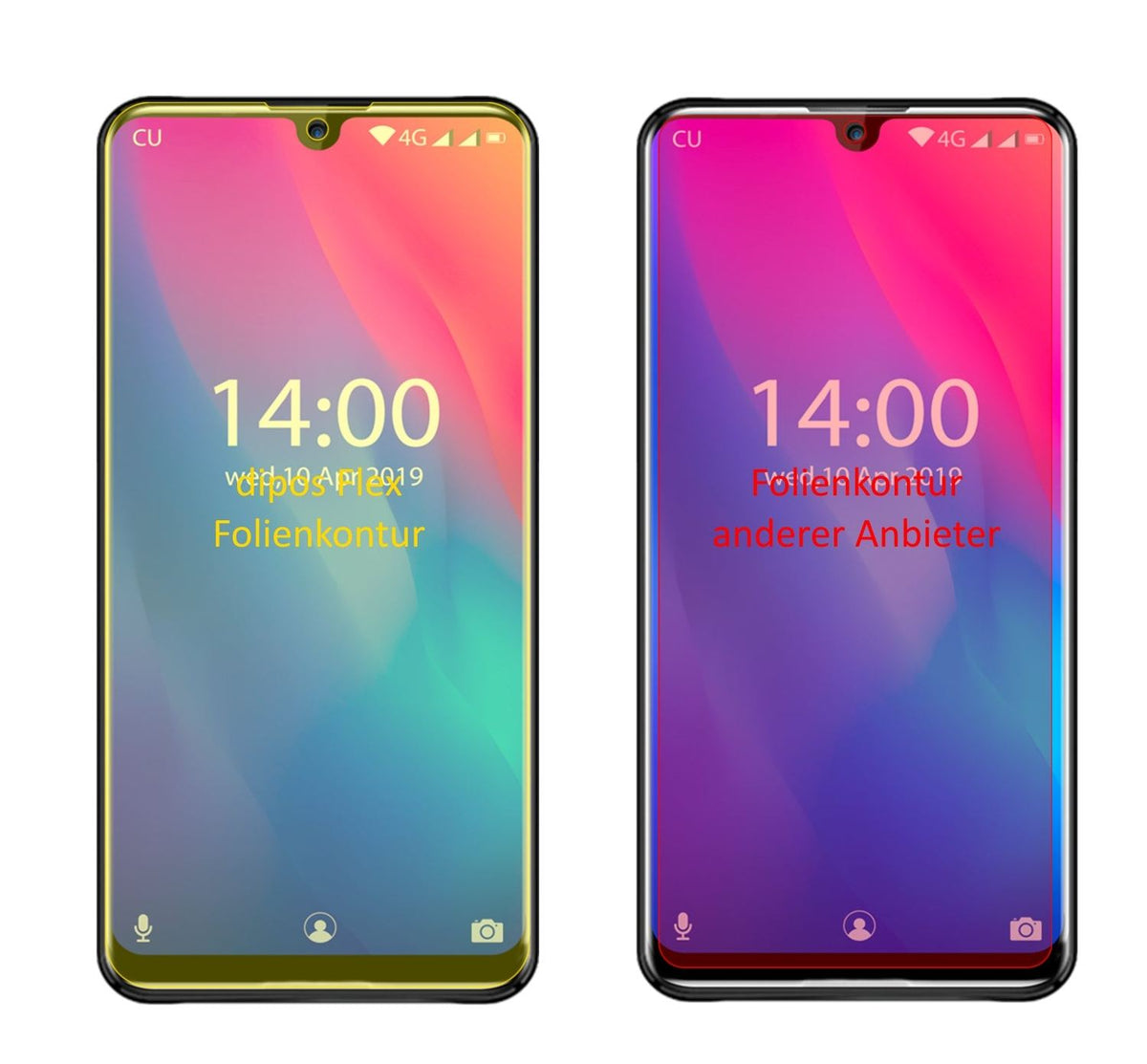 3x Screen Protector for Oukitel K9 Protective Film covers 100% dipos Flex
