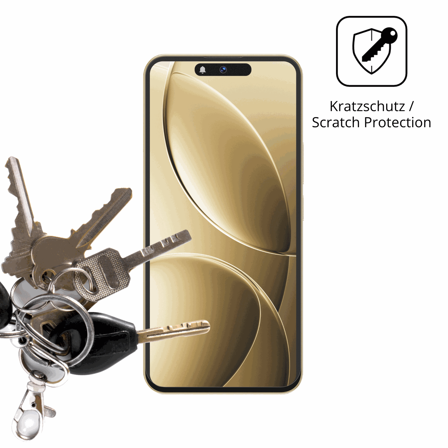 Schutz gegen Kratzer auf dem oukitelp1 pro Glas durch Schlüssel oder Ähnliches