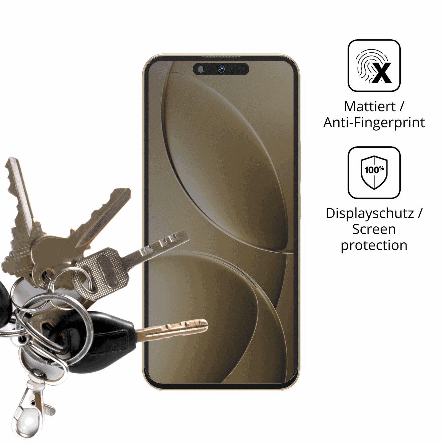 dipos Displayschutz für oukitelp1 pro, mattierte Oberfläche, Blickschutzfilter und perfekter Passform