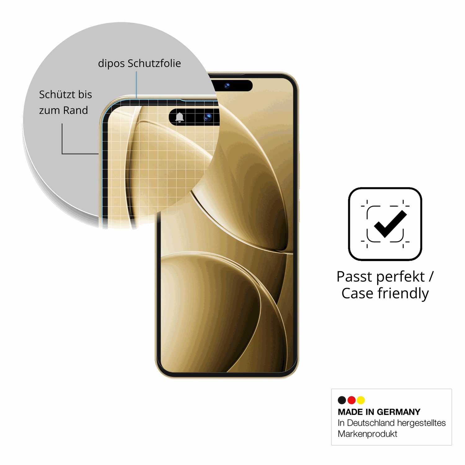 Besonders flexibler Displayschutz mit Anti-Shock-Schicht im Materialmix