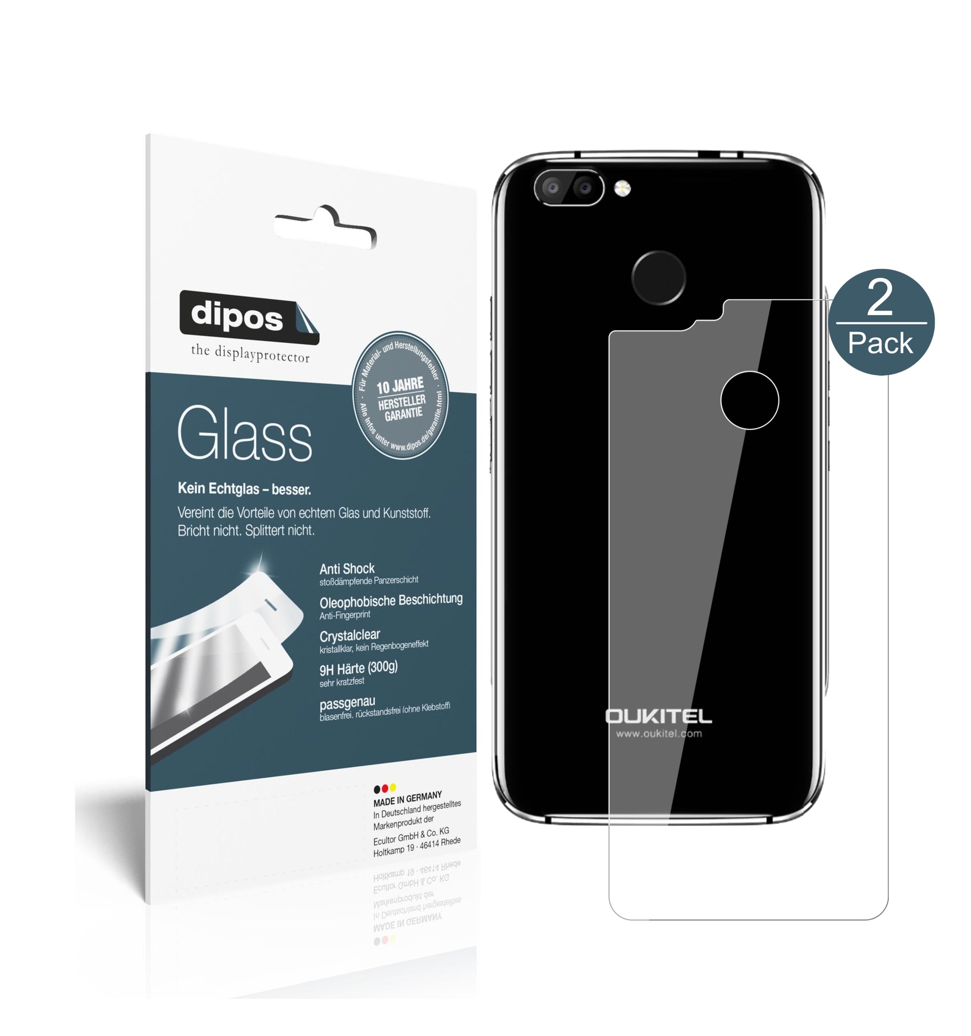 Perfekte Passform und ultimative Qualität: Unser 9H Panzerglas bietet Schutz für Oukitel-U22 Rückseite