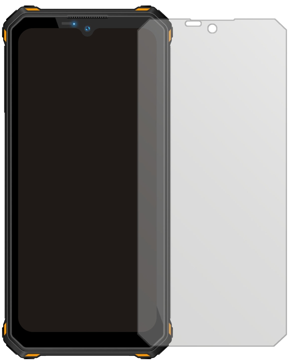 OukitelW15 mit aufgebrachter dipos Displayschutzfolie, die lästige Fingerabdrücke minimiert