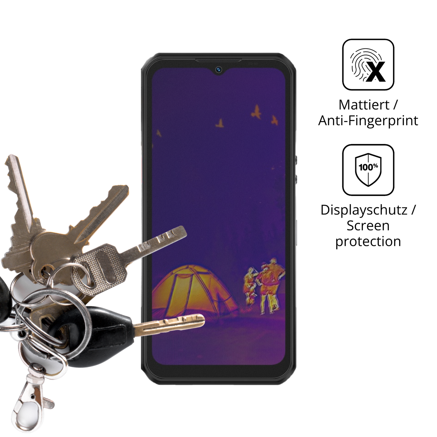 Blickschutzfolie für Oukitel WP55 Ultra Outdoor matt Schutzfolie Privacy