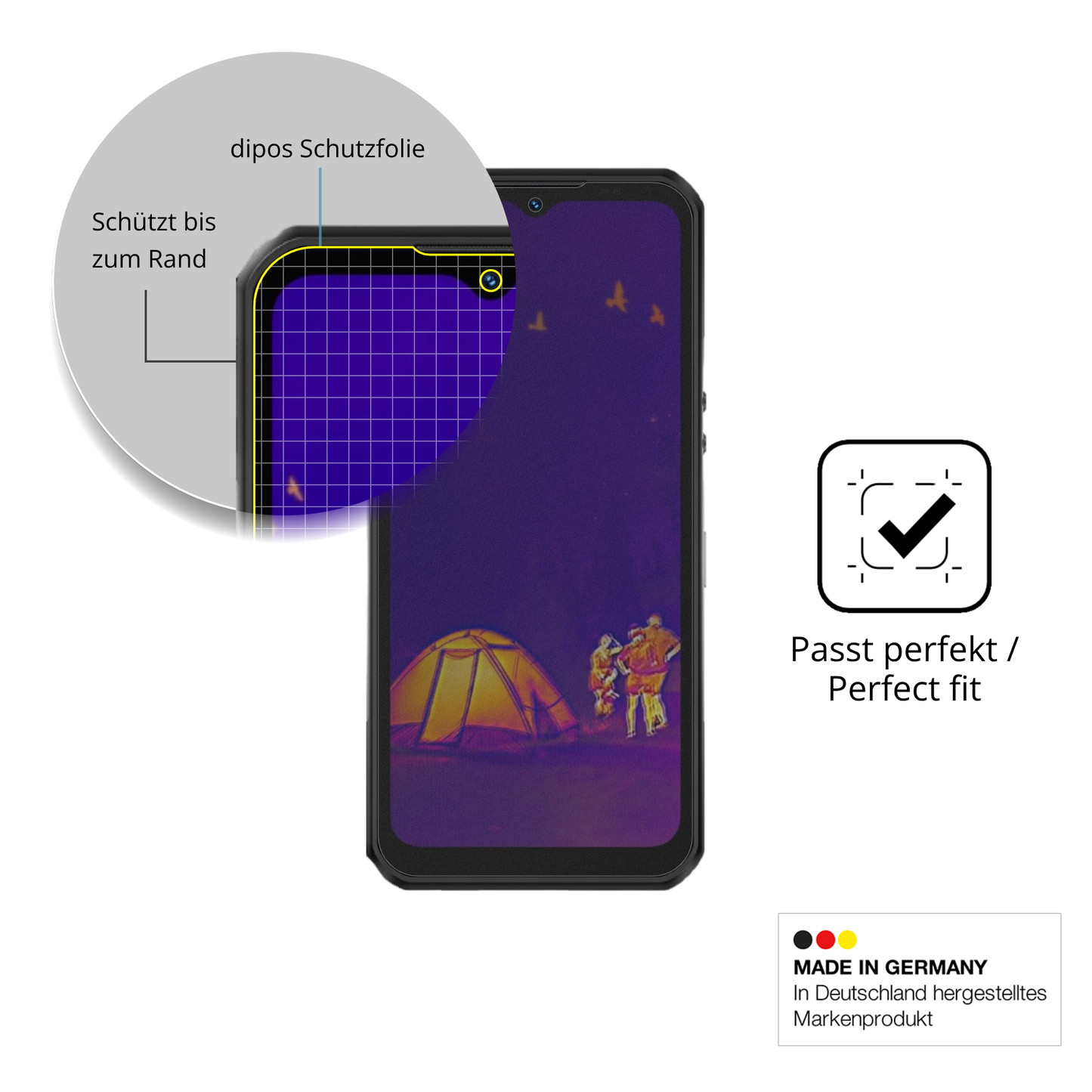 Blickschutzfolie für Oukitel WP55 Ultra Outdoor matt Schutzfolie Privacy