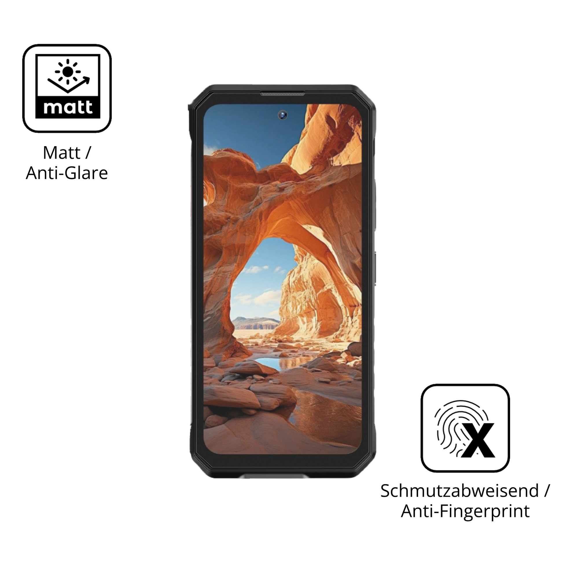 Dünne und entspiegelnde Folie passend zugeschnitten für Oukitel WP58 Pro