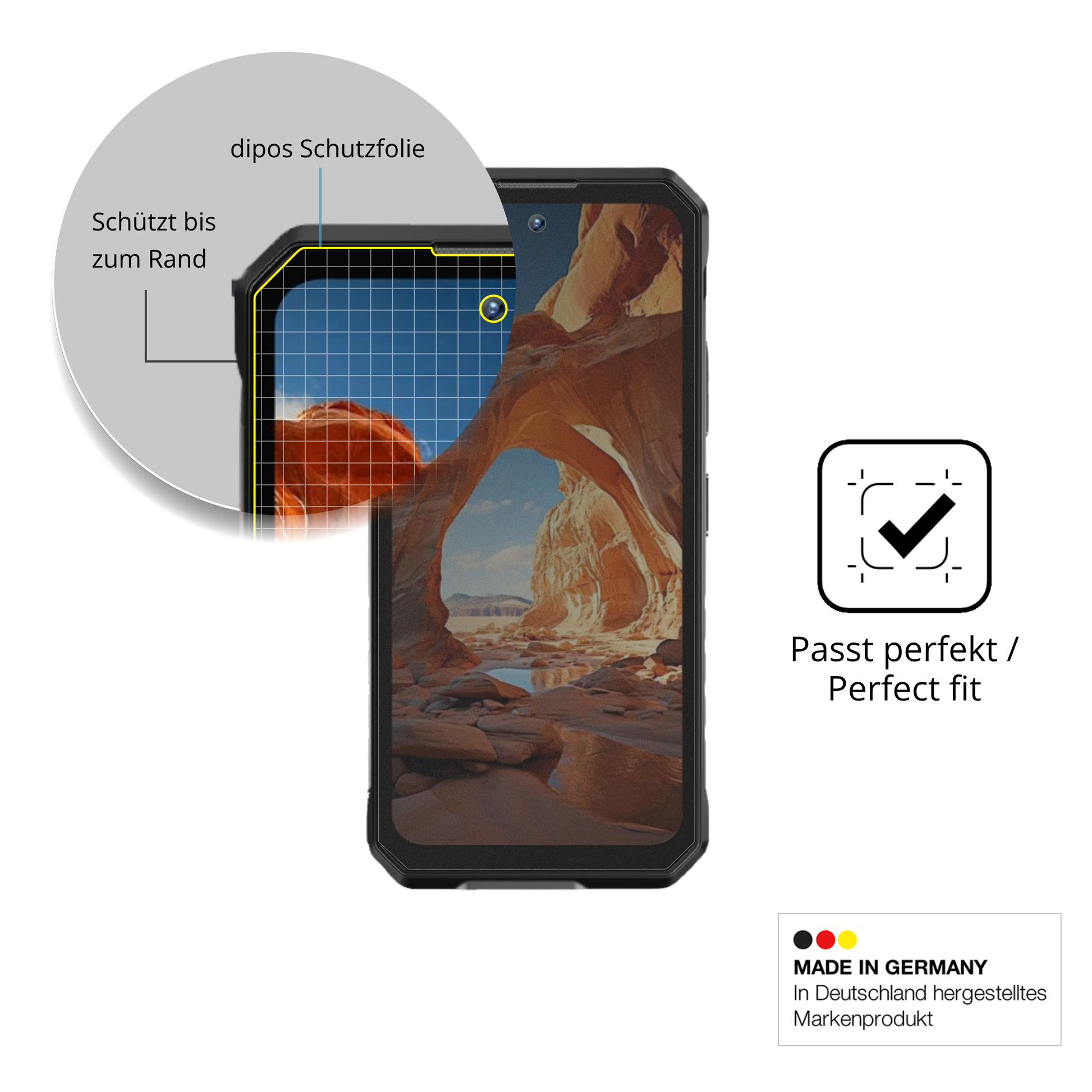 Schutz gegen Kratzer auf dem Oukitel WP58 Pro Glas durch Schlüssel oder Ähnliches