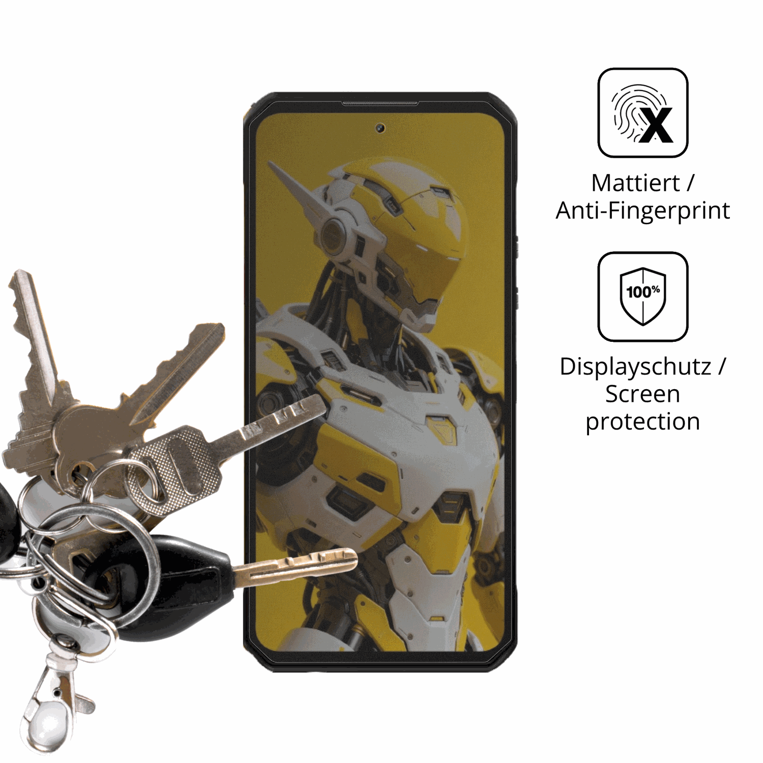 dipos Displayschutz für OUKITEL WP60 5G, mattierte Oberfläche, Blickschutzfilter und perfekter Passform