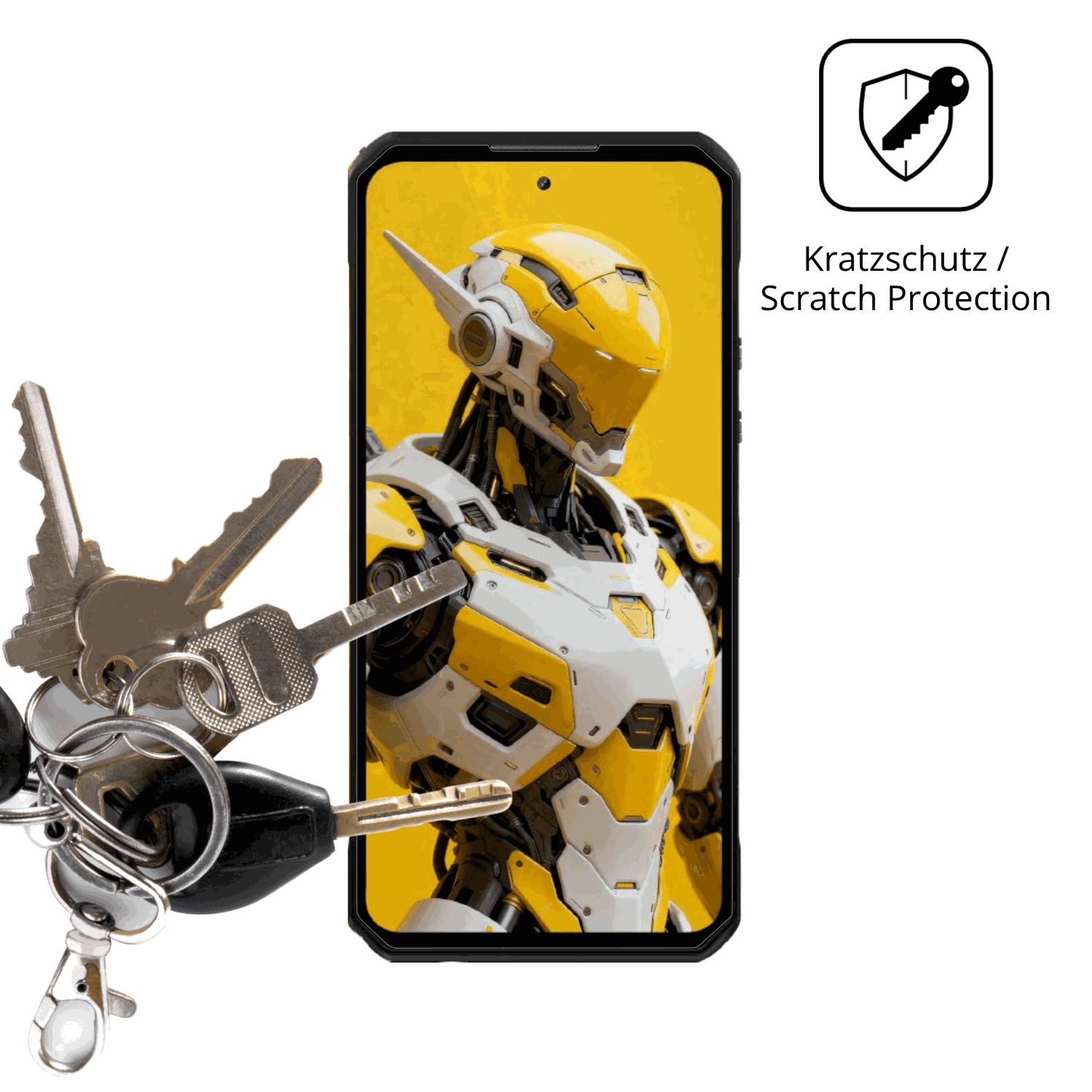 Schutz gegen Kratzer auf dem OUKITEL WP60 5G Glas durch Schlüssel oder Ähnliches