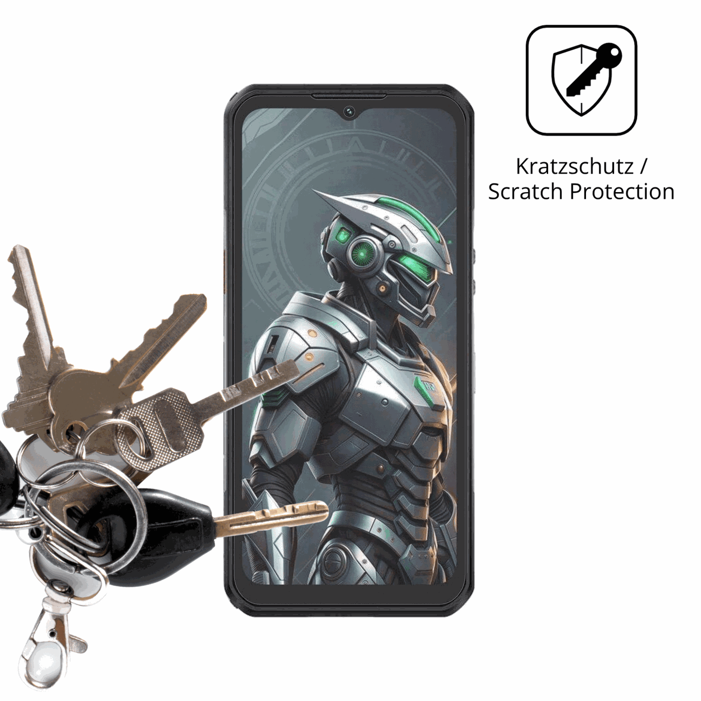 Schutz gegen Kratzer auf dem oukitelwp62 5g Glas durch Schlüssel oder Ähnliches