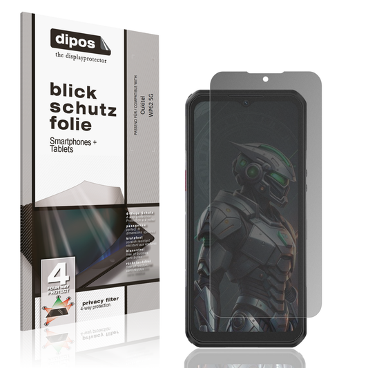 Blickschutzfolie von dipos passend für oukitelwp62 5g, präziser Zuschnitt und blasenfrei montiert