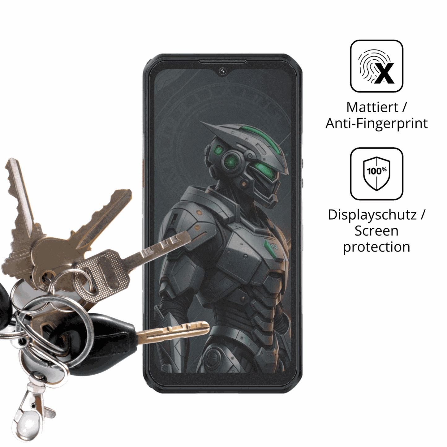 dipos Displayschutz für oukitelwp62 5g, mattierte Oberfläche, Blickschutzfilter und perfekter Passform
