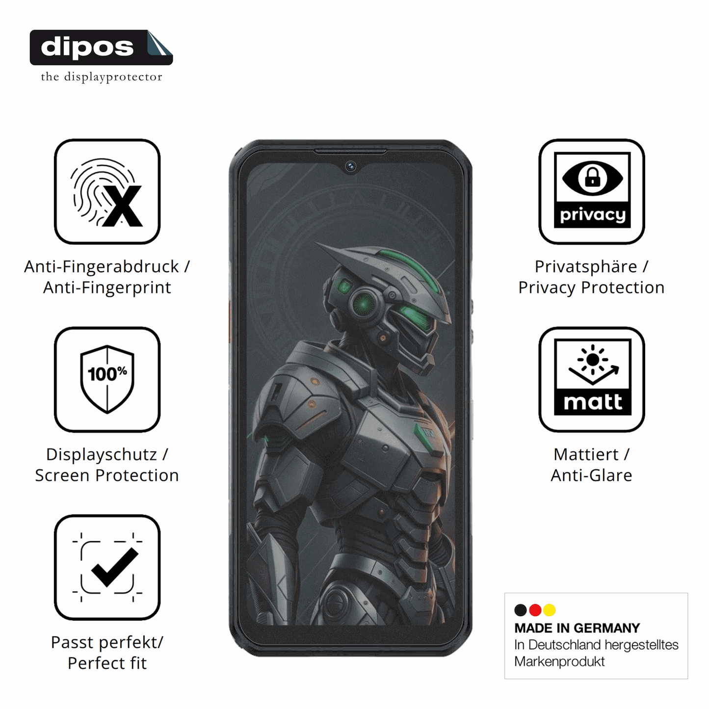 Privatsphäre-Schutz durch Sichtschutz-Folie passend zugeschnitten für oukitelwp62 5g
