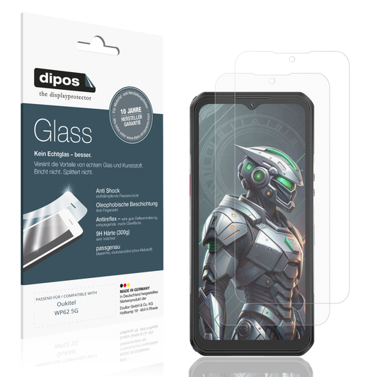 Matte Displayschutzfolie von dipos passend für oukitelwp62 5g, 9H kratzfest und blasenfrei montiert
