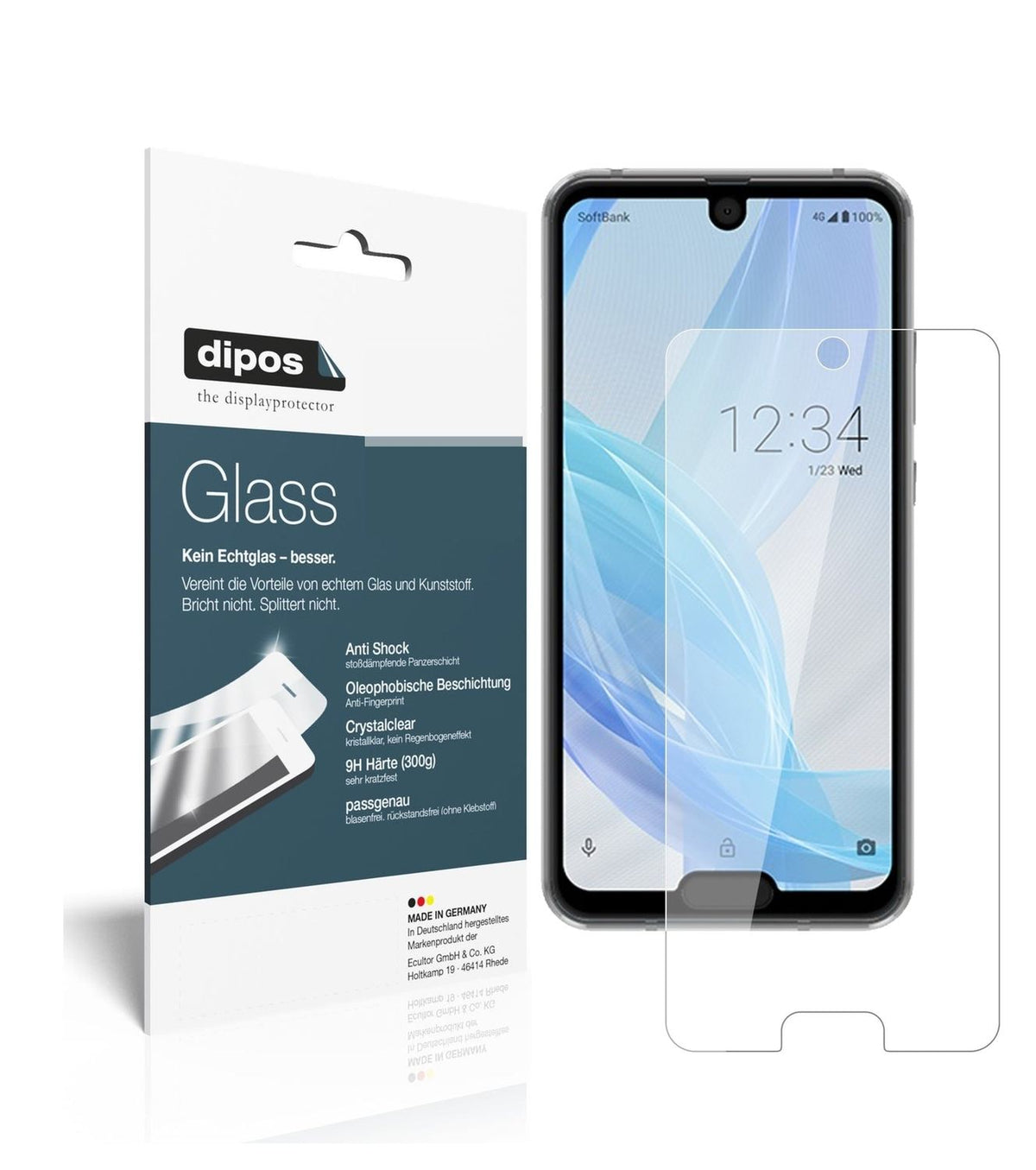Screen Protector for I Sharp Aquos R2 Compact I Flexible Glass I 9H I dipos