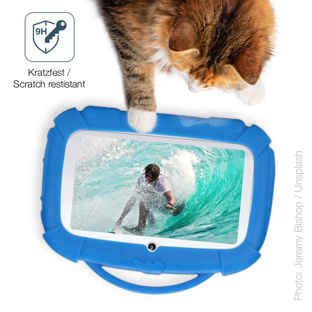 dipos Displayschutz für Padgene 7 Zoll Kinder, transparente Oberfläche, perfekte Passform auch für die Rundungen