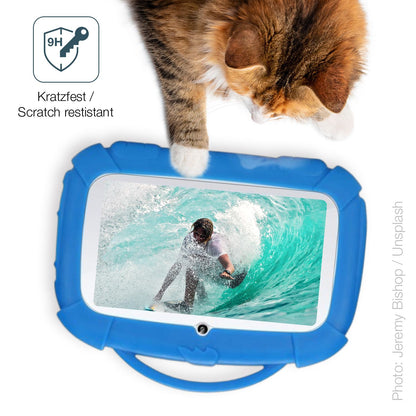 dipos Displayschutz für Padgene 7 Zoll Kinder, transparente Oberfläche, perfekte Passform auch für die Rundungen